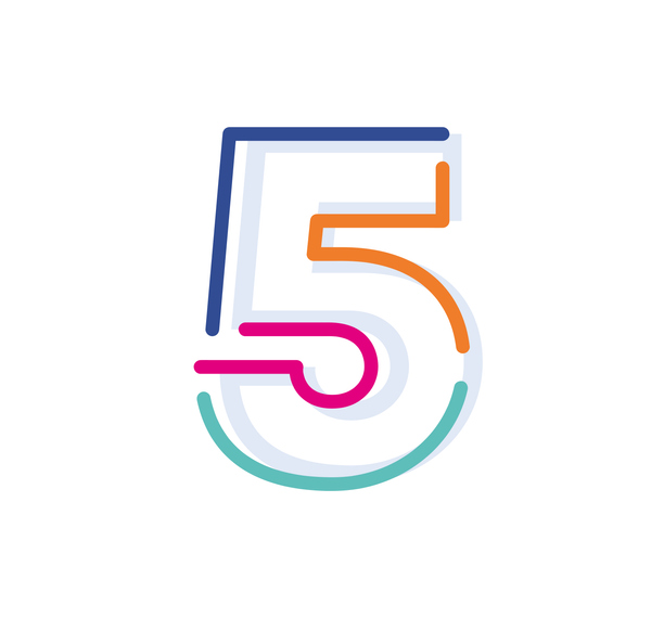 the number 5 (five)